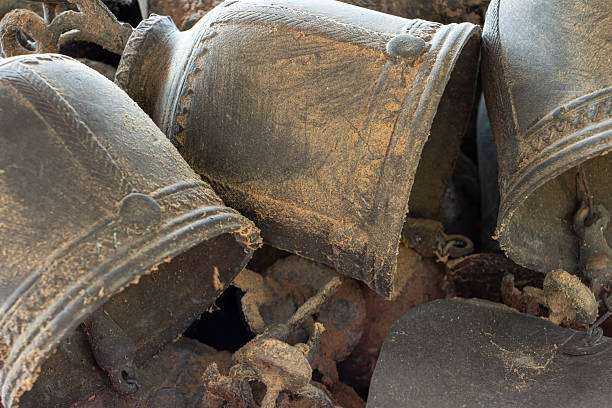 A pile of bells, close up