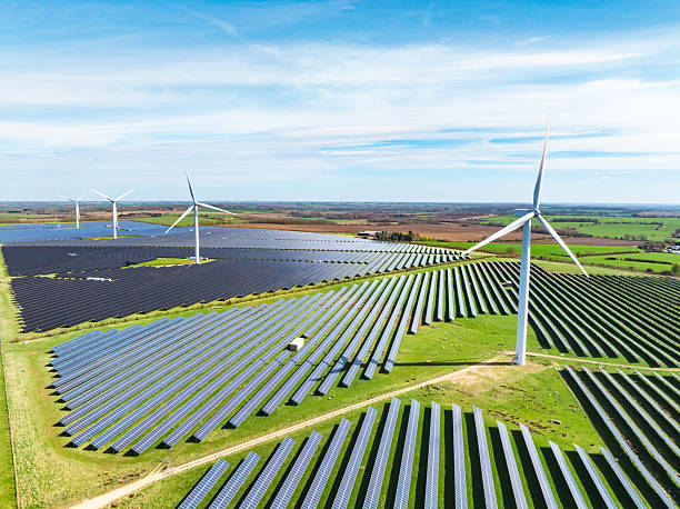 istock Wind turbines and solar panels in England 2207644693