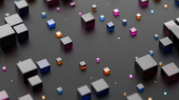 istock Data security and encryption. Futuristic cubes. Protection of personal data. 2207646803