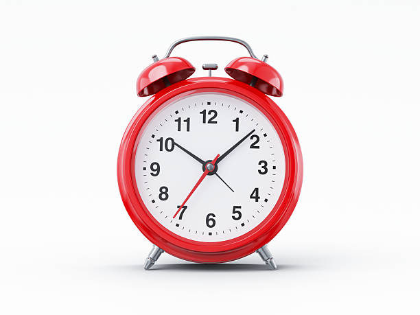 istock Red alarm clock on an isolated white background - 3D Rendered Isolated Object (Clipping path Shadow+Model) 2207646839