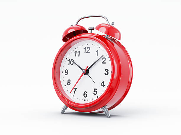 istock Red alarm clock on an isolated white background - 3D Rendered Isolated Object (Clipping path Shadow+Model) 2207646851