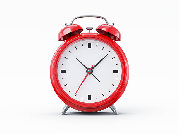 istock Red alarm clock on an isolated white background - 3D Rendered Isolated Object (Clipping path Shadow+Model) 2207646861