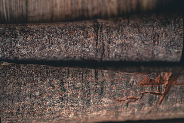 Spices in wooden box macrophotography