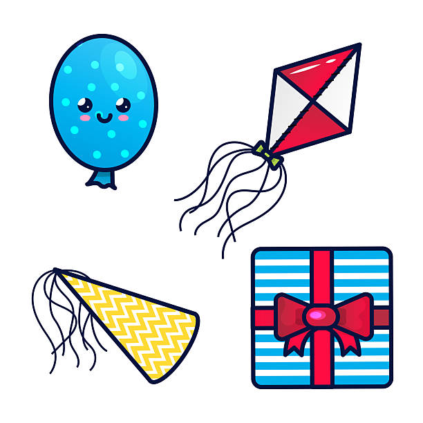 istock Birthday set of vector lineal icons on the white background 2207648406