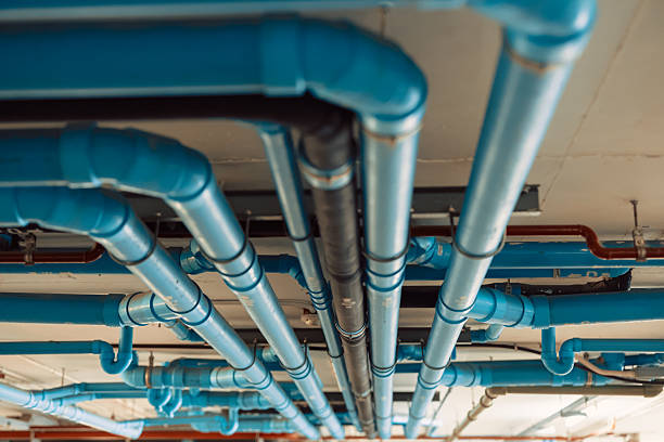 istock PVC water pipes watering system pipe engineer design in underground condominium hotel 2207657598