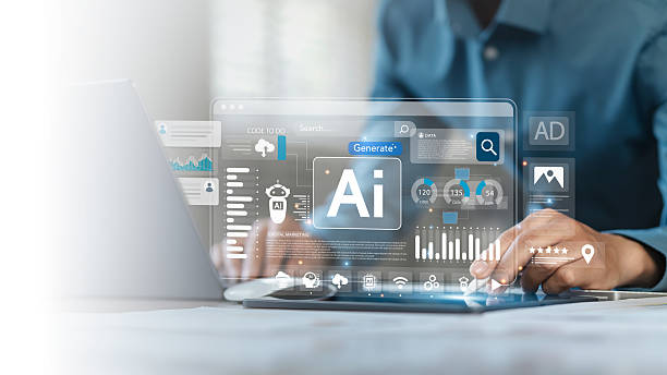 istock Businessman using AI technology on the screen of work to analyze data Chatbot chat with AI using AI smart robot technology. Increase work efficiency with AI solutions Chatbot helps solve work problems. 2207658795