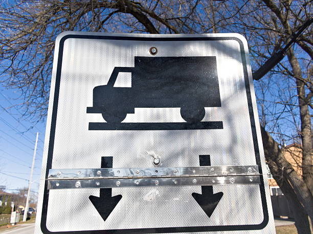 Road safety sign highlights axle weight limits for trucks emphasizing responsible driving practices to maintain infrastructure