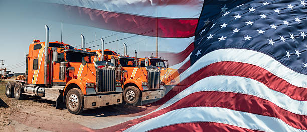 american truck with us flag
