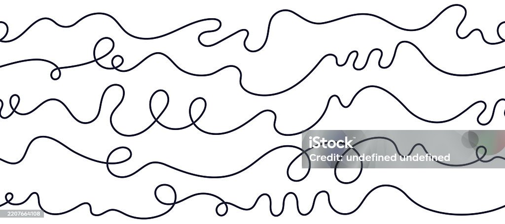 Wavy Thread Design Long Wavy Thread Curls Scribble Pattern Spaghetti Stock Illustration ...