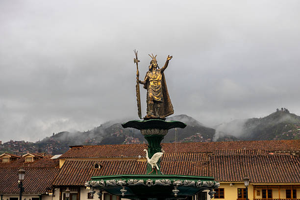 statue at Plaza de Armas of Cusco