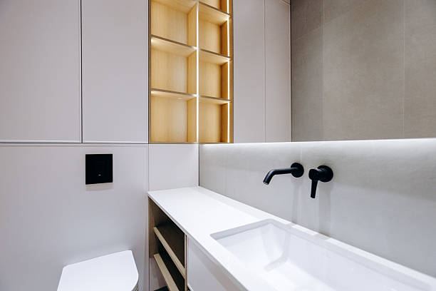 istock The Modern Minimalist Bathroom has a sleek design with stylish elements enhancing ambiance 2207668440
