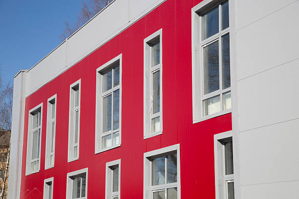 istock Construction of buildings from sengwich panels. A newly built building. 2207669556