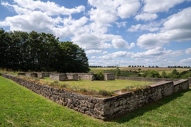 istock Ancient stone ruins on a grassy hill 2207679296