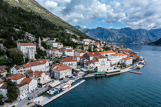 istock Mesmerizing town of Perast captured with a drone 2207682960