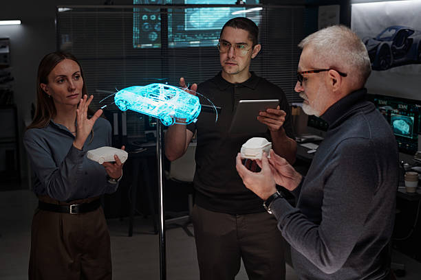 istock Studying virtual 3d model of new car 2207685108