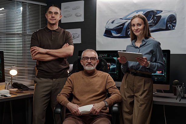 istock Confident designers of automobiles 2207685138