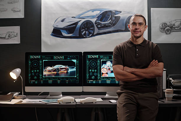 istock Happy young male car designer in office 2207685143