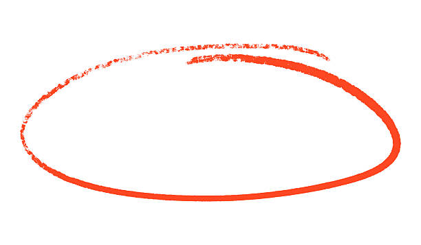 Marker oval vector illustration Freehand rough marker oval hand drawn with red marker ellipse stock illustrations