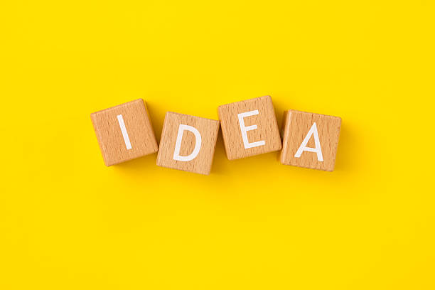 istock Block Words with Idea on a Yellow Background 2207695314