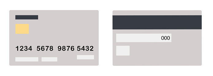 Bank Card Tutorial Simple Credit Card Illustration Plastic Bank Card From Both Front And ...