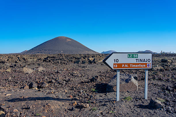 istock Road sign for Timanfaya 2207697707