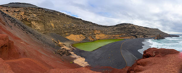 istock Charco de los ciclos in contrast with black volcanic terrain. 2207698370