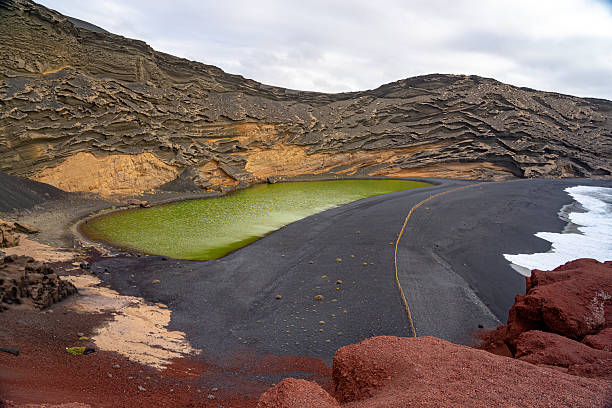 istock Charco de los ciclos in contrast with black volcanic terrain. 2207698392
