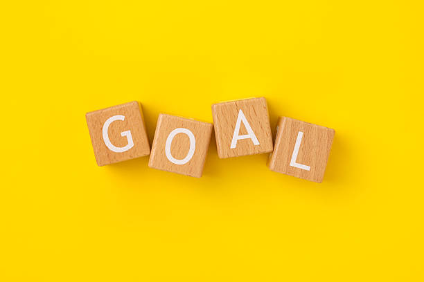 istock Block Words with Goal on a yellow Background 2207699189