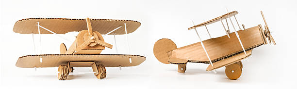 Creative handmade biplane model, various perspectives for design and art