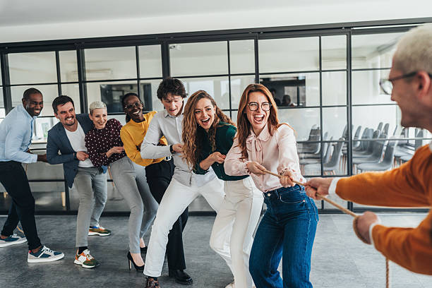 istock Office Team Tug-of-War Challenge 2207703541