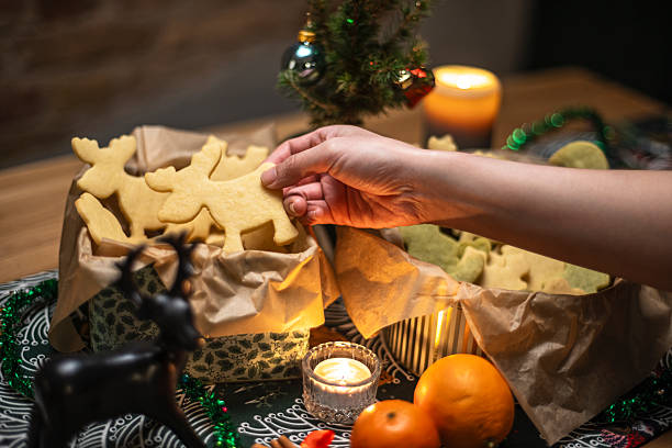 istock Delightful reindeer shaped Christmas cookies for a festive celebration 2207712791