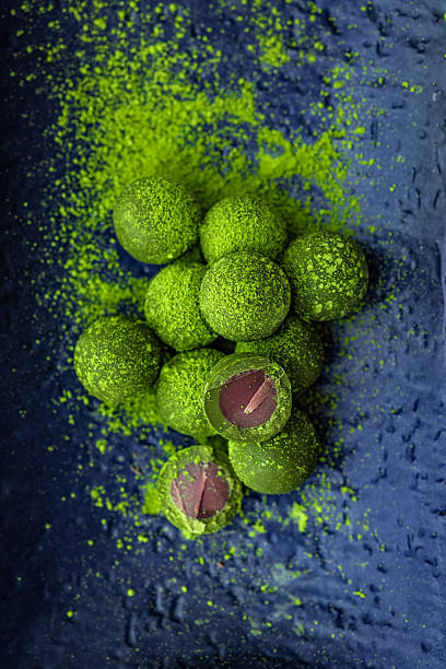Close-Up of Matcha Chocolate Balls
