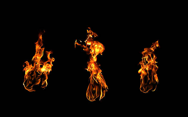 istock Black background fire, flames with torches and textures with splitting power effect, can grill red, burning with burning smoke and sparks in barbecue grill fire 2207719162