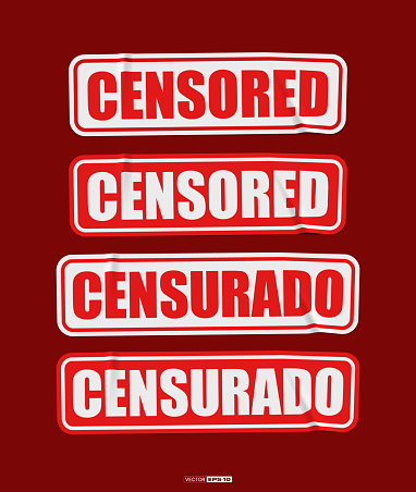 Censor Out Sticker Censored Sticker With Realistic Style Stock Illustration - Download ...