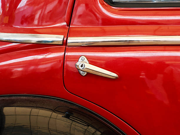 A door handle of a retro car