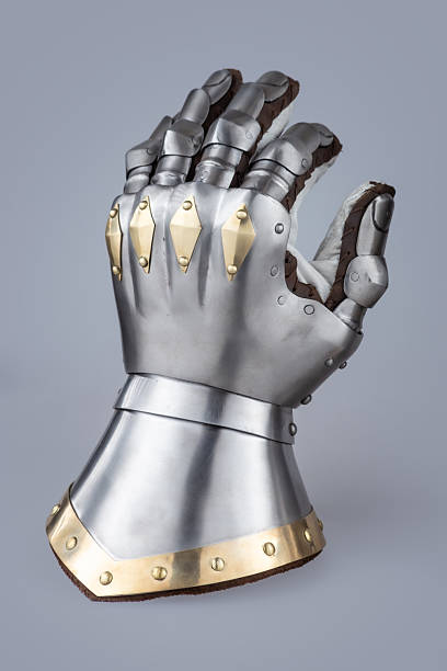istock Polished Steel Hourglass Gauntlets for Medieval Knight 2207728493