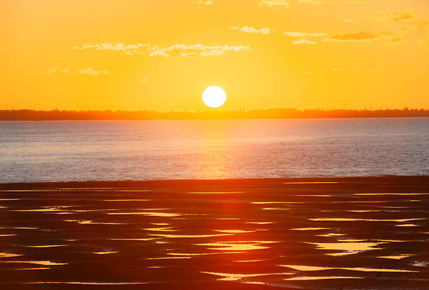 A Stunning Hervey Bay Sunset Over Calm Waters