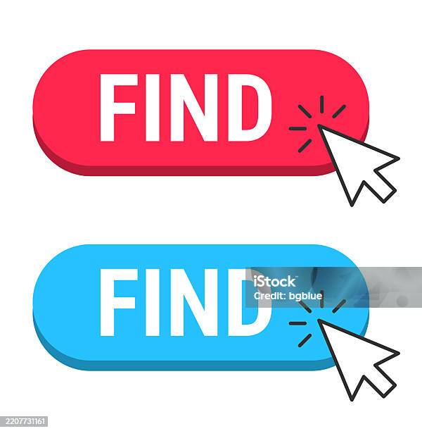 Identify Button Find Red And Blue Buttons With Cursor On White Background Stock ...