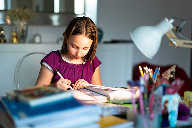 istock Studying at home in the late afternoon. 2207736180