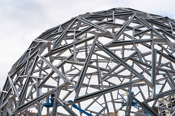 istock Dome-shaped metal structure in a city park 2207742612