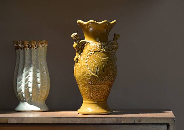 antique candlestick with gold and malachite