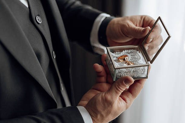 istock A man is holding a small box with two rings inside 2207752074