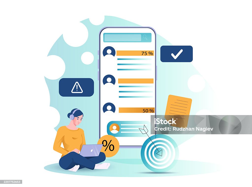 Online Survey Analysis Interface Concept Vector Illustration Stock ...