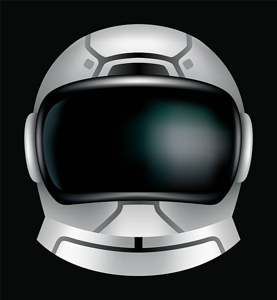 istock Astronaut helmet, realistic cosmonaut mask with glass for space exploration and flight in cosmos. Part suit for protection spaceman head. Isolated vector illustration 2207754556