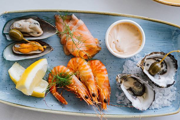 istock Seafood Platter with Prawns and Oysters 2207755488