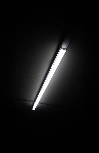 istock Ceiling mounted neon tube , dark interior space, no people 2207759741