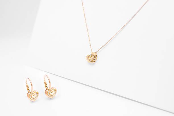 Gold Heart Jewelry Set