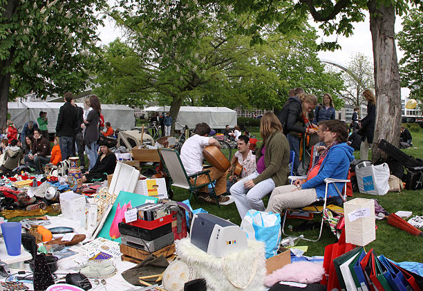 Netherlands,Limburg,Maastricht,april 2018: Junk and second hand stuff freely offered for sale bij adults and children on Kingsday