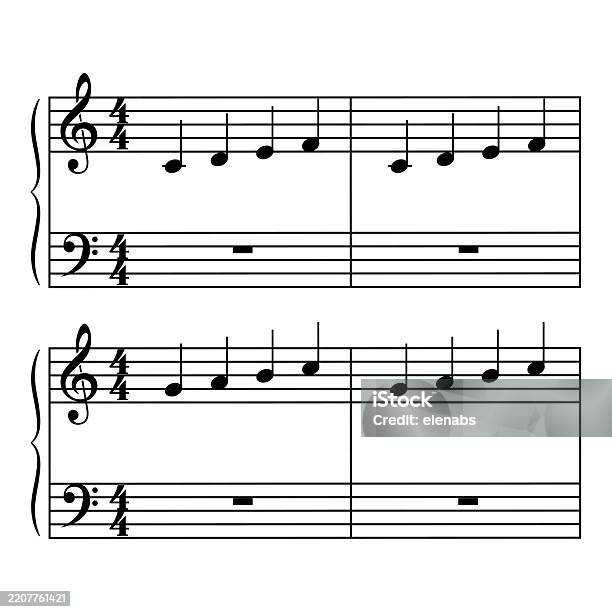 Note Slike Music Notes On The Staff Stock Illustration - Download Image Now ...