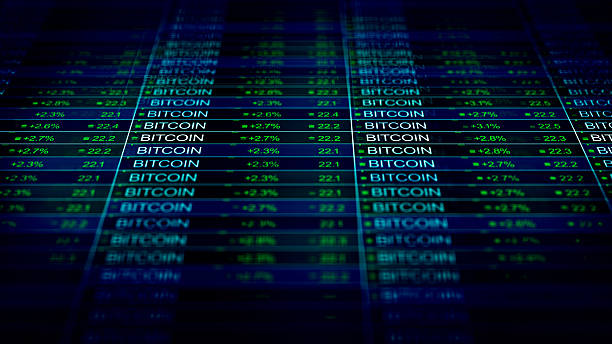 istock Bitcoin Stock Market Investment Data - Positive Returns - Ominous Version 2207767389